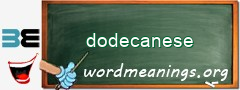 WordMeaning blackboard for dodecanese